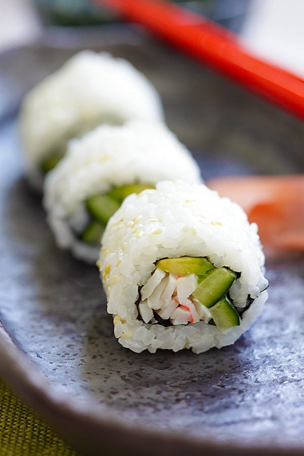 Use sushi rice to make homemade sushi roll such as California roll. 