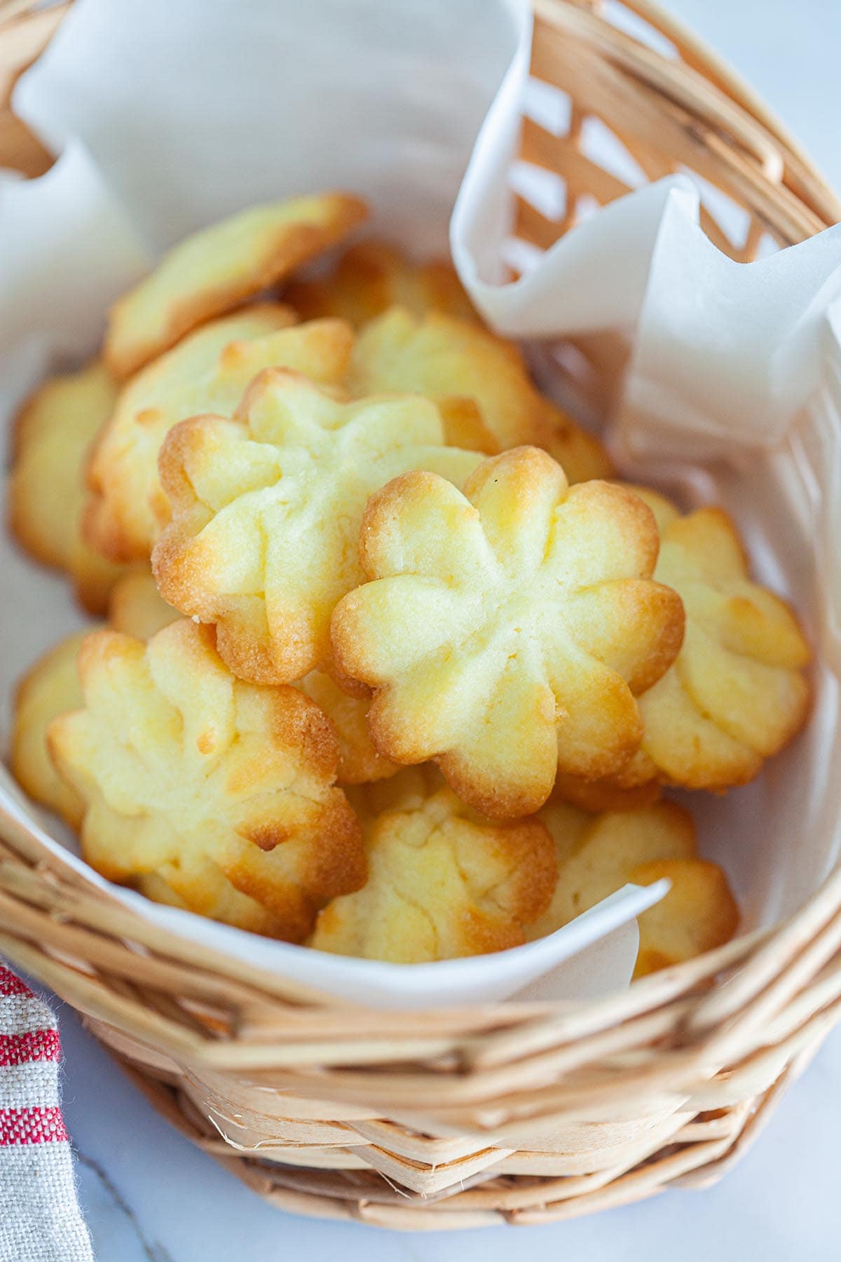 Danish butter cookies in a tray.