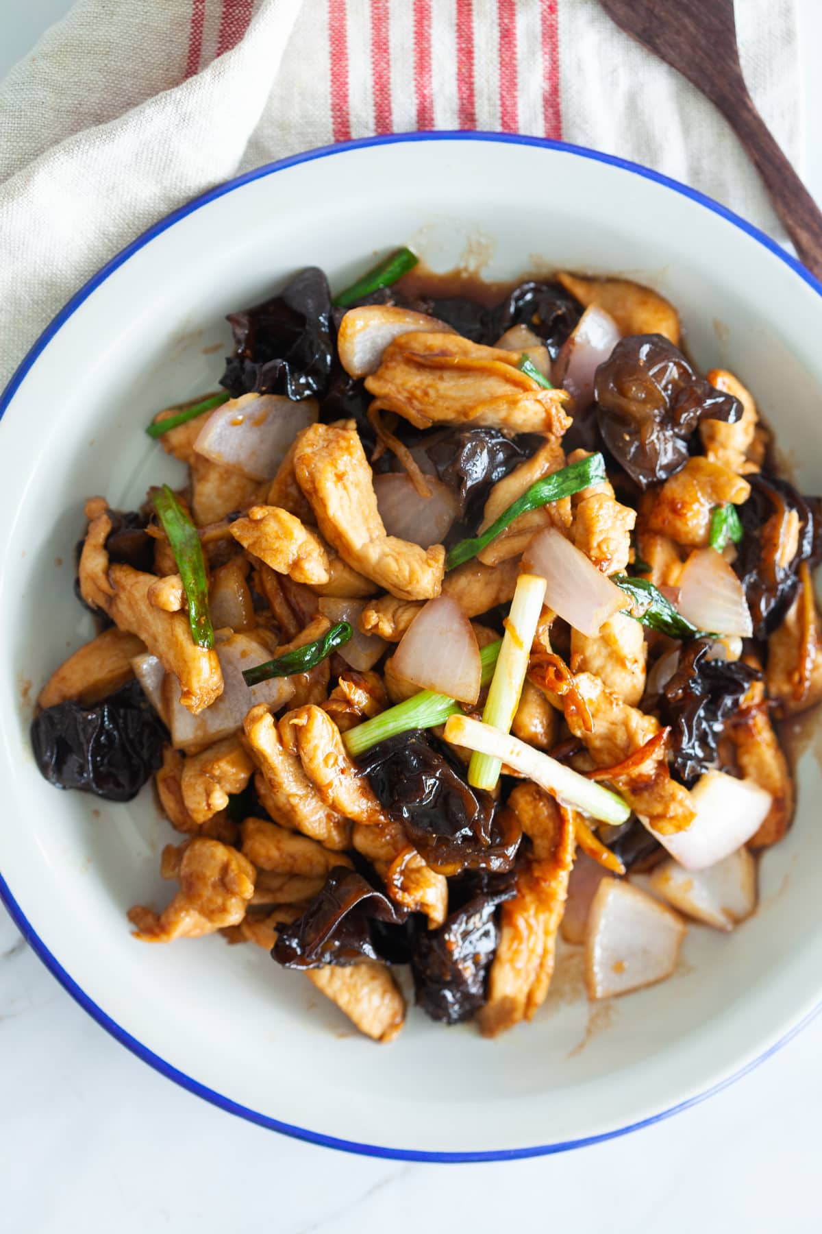 Ginger and black fungus chicken.