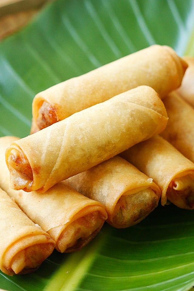 Spring rolls, ready to serve.