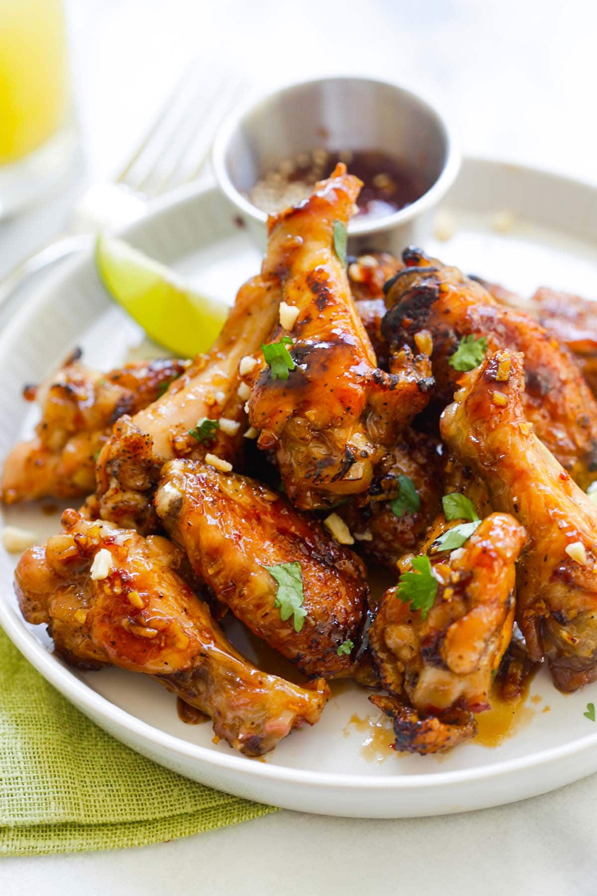 Easy homemade chicken wings dipped into chicken wings dipping sauce.