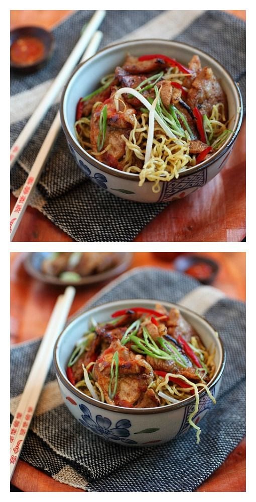 Super Delish Sweet and Sour Pork Noodles – sweet and sour flavor, with pork and noodles.Your tummy will be happy with this tried and tested recipe. | rasamalaysia.com
