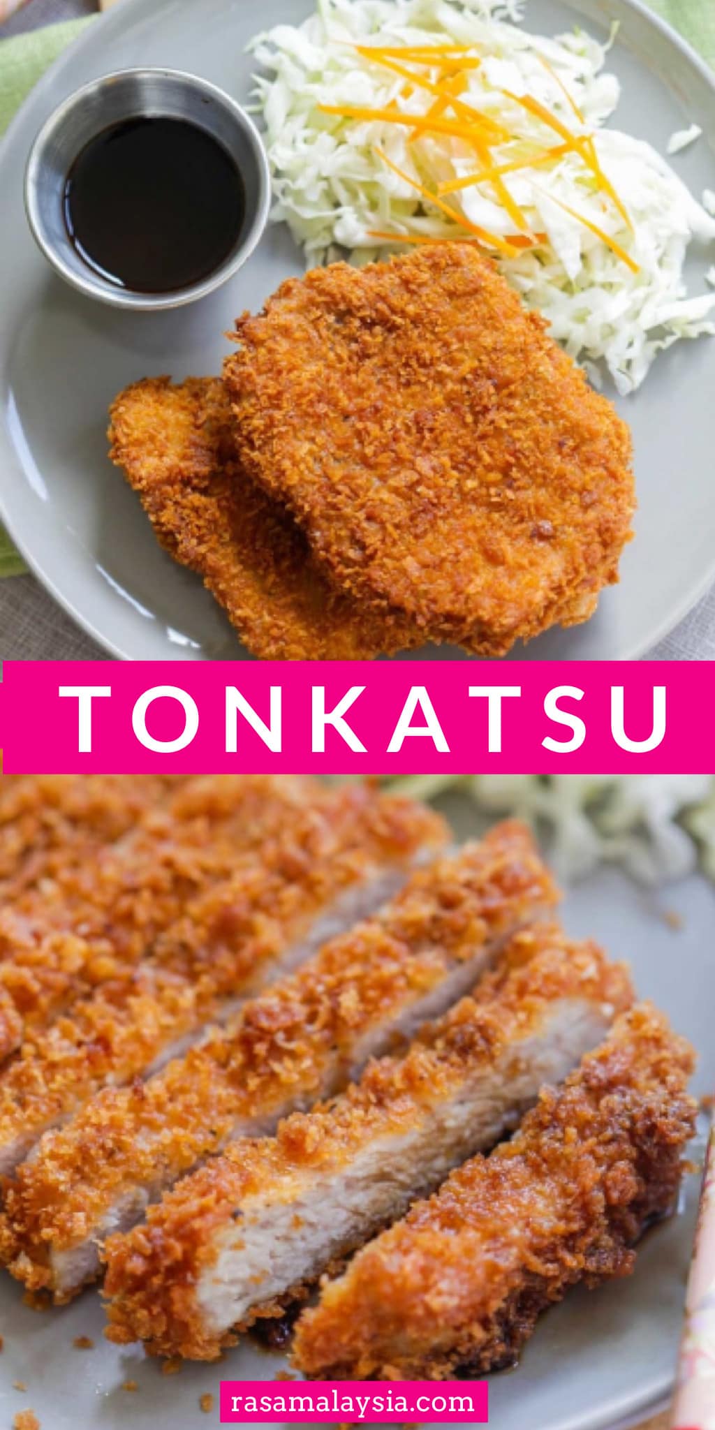 Tonkatsu is crispy and crunchy Japanese fried pork cutlet with panko bread crumbs. This homemade tonkatsu recipe is so easy and tastes like restaurants.